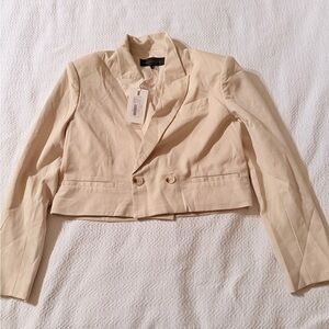 Endless Rose Cream Cropped Dounle-Breasted Blazer New With Tags Size M
